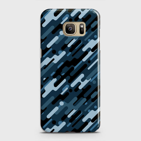 Samsung Galaxy S7 Cover - Camo Series 3 - Black & Blue Design - Matte Finish - Snap On Hard Case with LifeTime Colors Guarantee