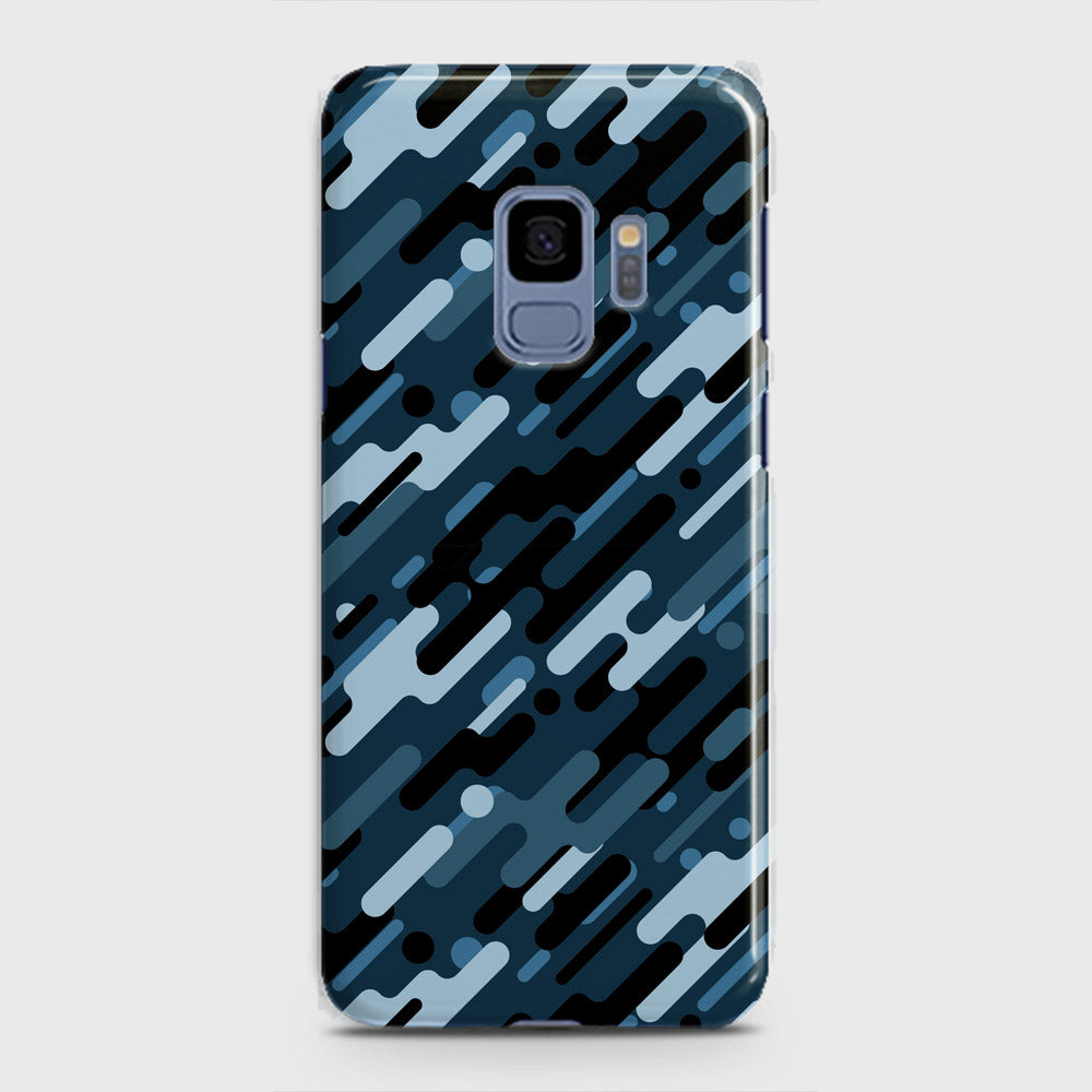 Samsung Galaxy S9 Cover - Camo Series 3 - Black & Blue Design - Matte Finish - Snap On Hard Case with LifeTime Colors Guarantee