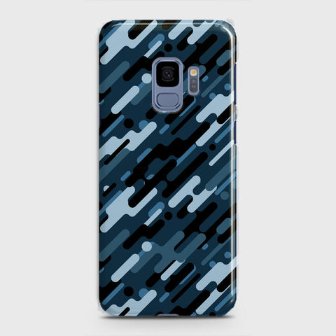 Samsung Galaxy S9 Cover - Camo Series 3 - Black & Blue Design - Matte Finish - Snap On Hard Case with LifeTime Colors Guarantee