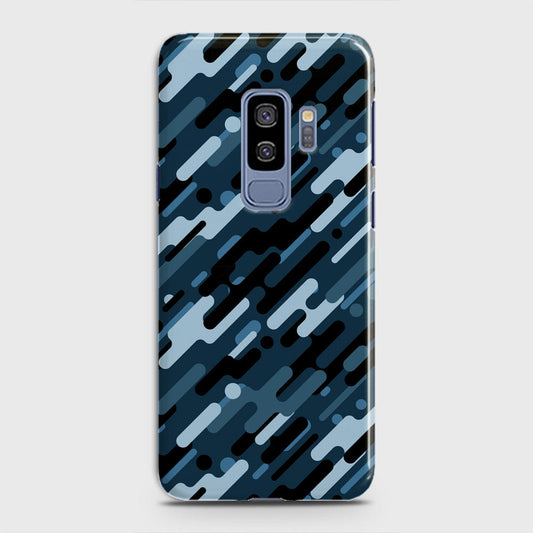 Samsung Galaxy S9 Plus Cover - Camo Series 3 - Black & Blue Design - Matte Finish - Snap On Hard Case with LifeTime Colors Guarantee