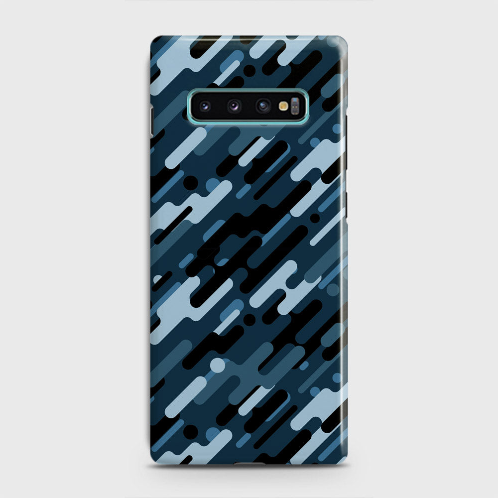 Samsung Galaxy S10 Cover - Camo Series 3 - Black & Blue Design - Matte Finish - Snap On Hard Case with LifeTime Colors Guarantee