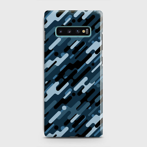 Samsung Galaxy S10 Cover - Camo Series 3 - Black & Blue Design - Matte Finish - Snap On Hard Case with LifeTime Colors Guarantee