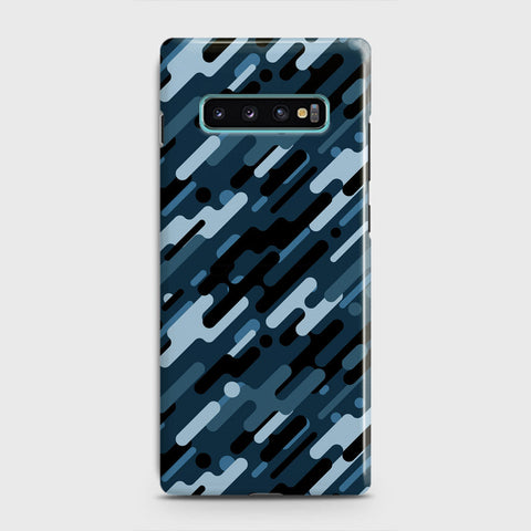 Samsung Galaxy S10 Plus Cover - Camo Series 3 - Black & Blue Design - Matte Finish - Snap On Hard Case with LifeTime Colors Guarantee (Fast Delivery)