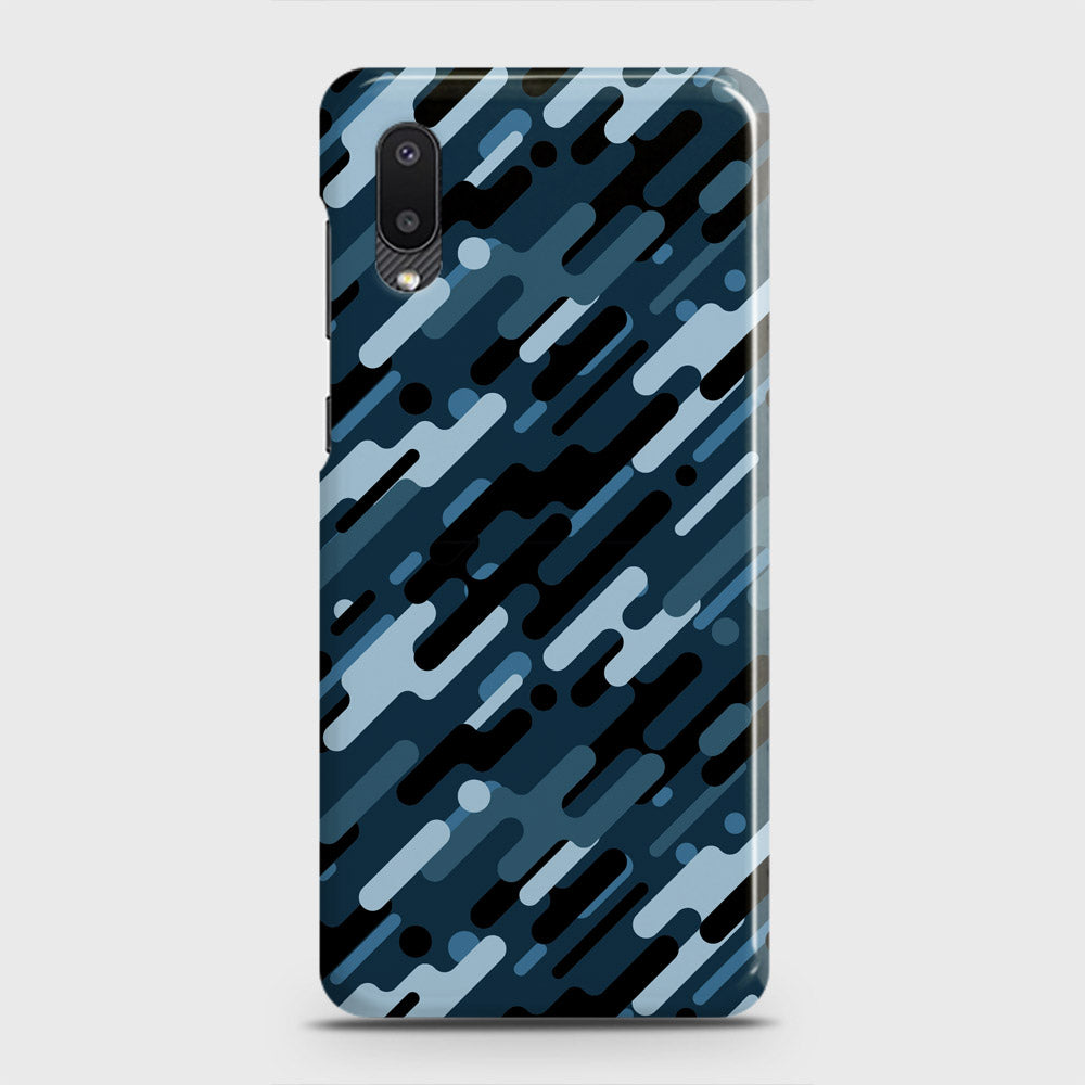 Samsung Galaxy A02 Cover - Camo Series 3 - Black & Blue Design - Matte Finish - Snap On Hard Case with LifeTime Colors Guarantee