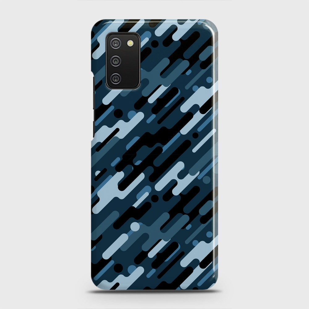 Samsung Galaxy A02s Cover - Camo Series 3 - Black & Blue Design - Matte Finish - Snap On Hard Case with LifeTime Colors Guarantee