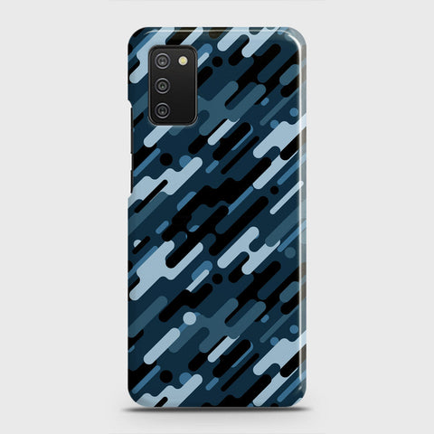 Samsung Galaxy A02s Cover - Camo Series 3 - Black & Blue Design - Matte Finish - Snap On Hard Case with LifeTime Colors Guarantee