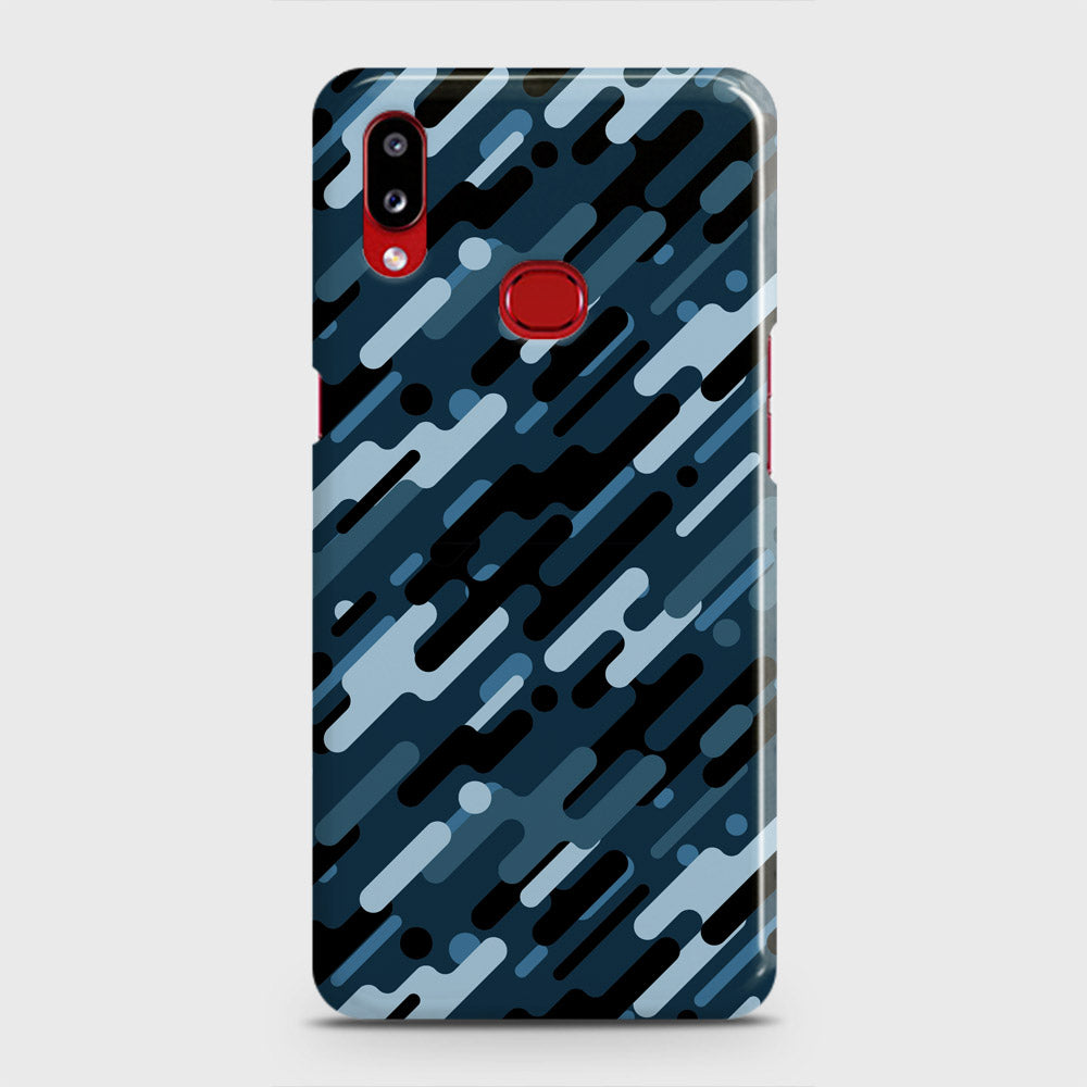 Samsung Galaxy A10s Cover - Camo Series 3 - Black & Blue Design - Matte Finish - Snap On Hard Case with LifeTime Colors Guarantee