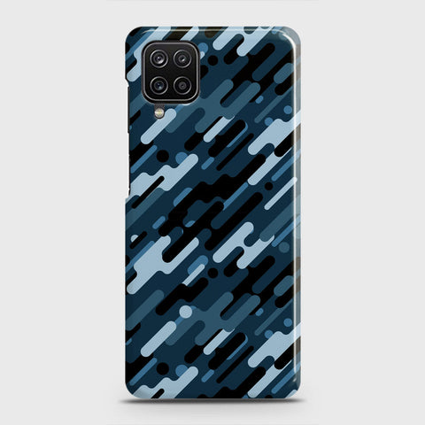 Samsung Galaxy A12 Cover - Camo Series 3 - Black & Blue Design - Matte Finish - Snap On Hard Case with LifeTime Colors Guarantee