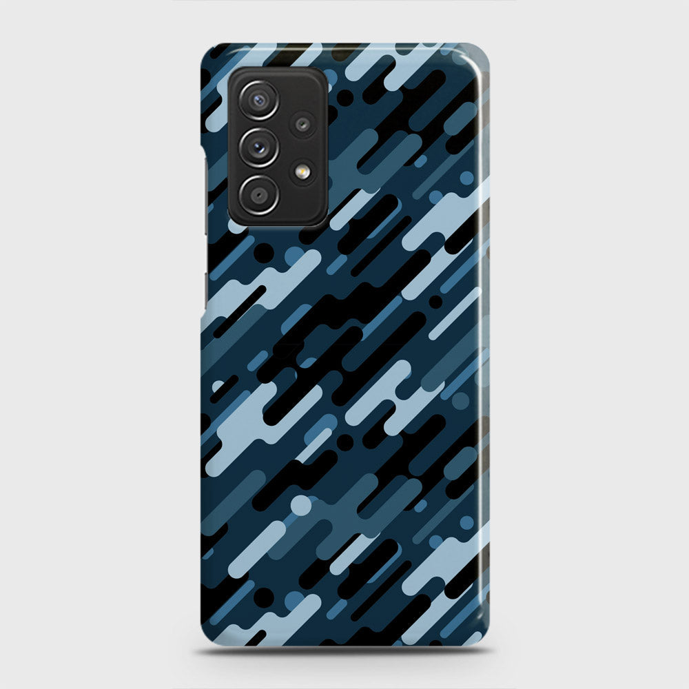 Samsung Galaxy A52 Cover - Camo Series 3 - Black & Blue Design - Matte Finish - Snap On Hard Case with LifeTime Colors Guarantee