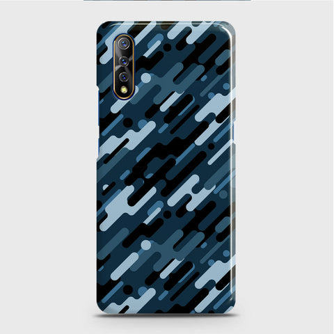 Vivo S1 Cover - Camo Series 3 - Black & Blue Design - Matte Finish - Snap On Hard Case with LifeTime Colors Guarantee