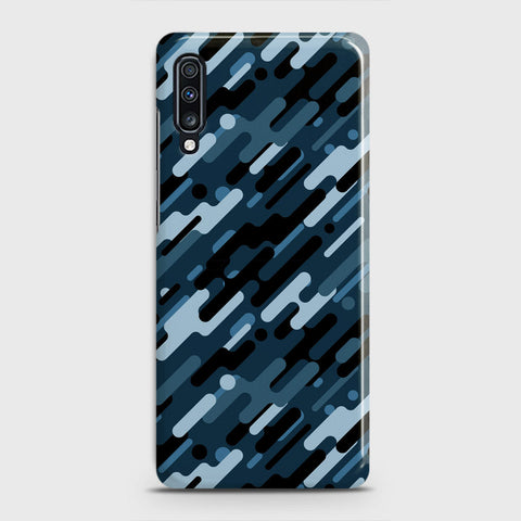 Samsung Galaxy A70 Cover - Camo Series 3 - Black & Blue Design - Matte Finish - Snap On Hard Case with LifeTime Colors Guarantee