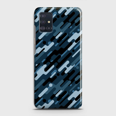Samsung Galaxy A71 Cover - Camo Series 3 - Black & Blue Design - Matte Finish - Snap On Hard Case with LifeTime Colors Guarantee