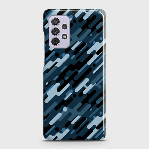 Samsung Galaxy A72 Cover - Camo Series 3 - Black & Blue Design - Matte Finish - Snap On Hard Case with LifeTime Colors Guarantee