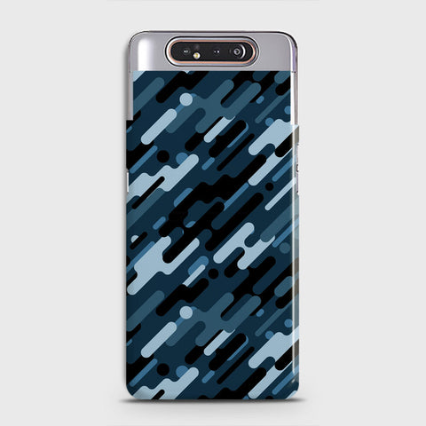 Samsung Galaxy A80 Cover - Camo Series 3 - Black & Blue Design - Matte Finish - Snap On Hard Case with LifeTime Colors Guarantee