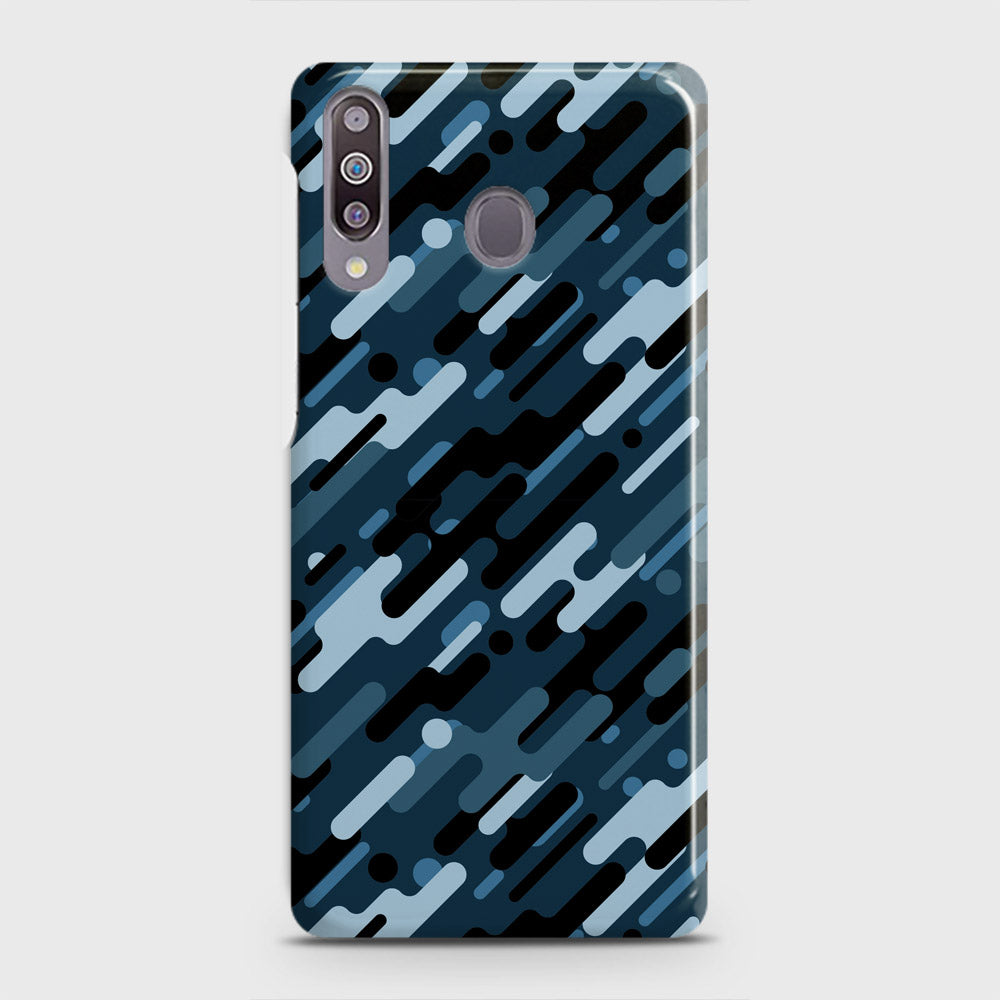 Samsung Galaxy M30 Cover - Camo Series 3 - Black & Blue Design - Matte Finish - Snap On Hard Case with LifeTime Colors Guarantee