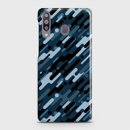 Samsung Galaxy M30 Cover - Camo Series 3 - Black & Blue Design - Matte Finish - Snap On Hard Case with LifeTime Colors Guarantee