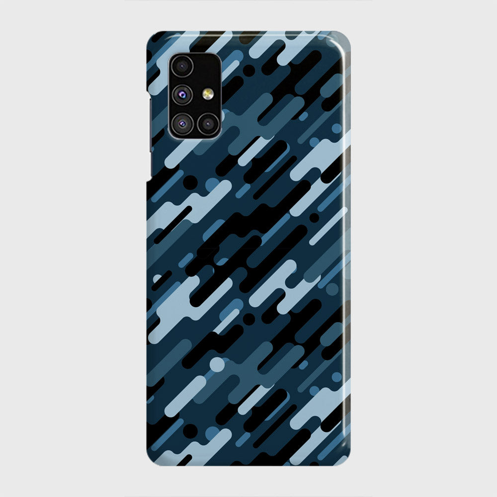 Samsung Galaxy M51 Cover - Camo Series 3 - Black & Blue Design - Matte Finish - Snap On Hard Case with LifeTime Colors Guarantee