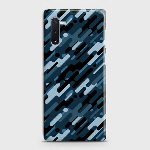 Samsung Galaxy Note 10 Cover - Camo Series 3 - Black & Blue Design - Matte Finish - Snap On Hard Case with LifeTime Colors Guarantee