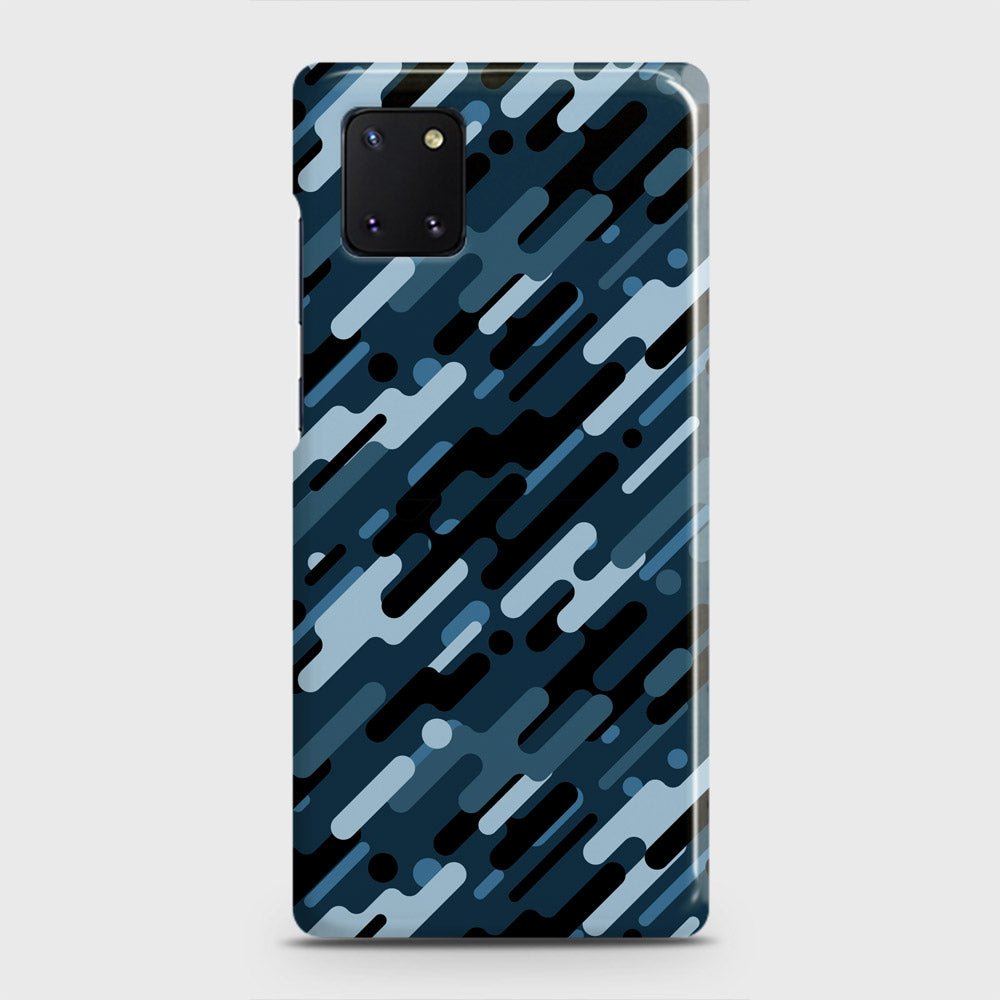 Samsung Galaxy Note 10 Lite Cover - Camo Series 3 - Black & Blue Design - Matte Finish - Snap On Hard Case with LifeTime Colors Guarantee