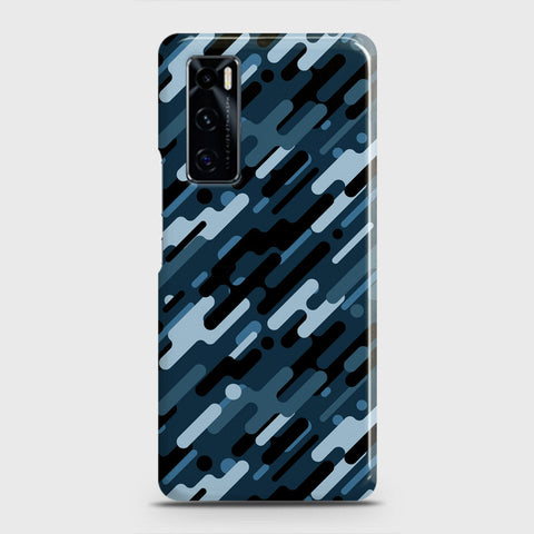 Vivo V20 SE Cover - Camo Series 3 - Black & Blue Design - Matte Finish - Snap On Hard Case with LifeTime Colors Guarantee