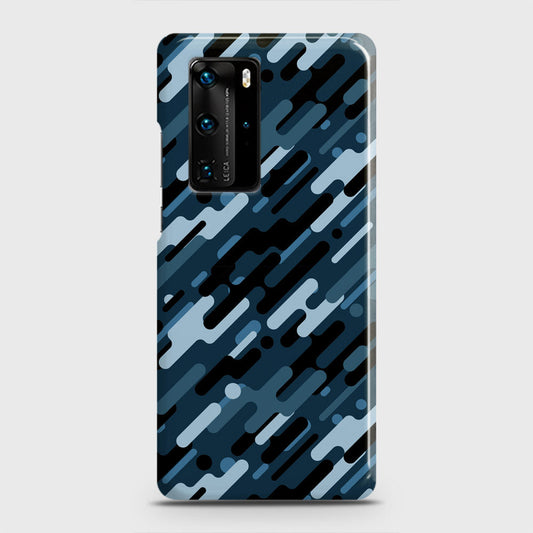 Huawei P40 Pro Cover - Camo Series 3 - Black & Blue Design - Matte Finish - Snap On Hard Case with LifeTime Colors Guarantee