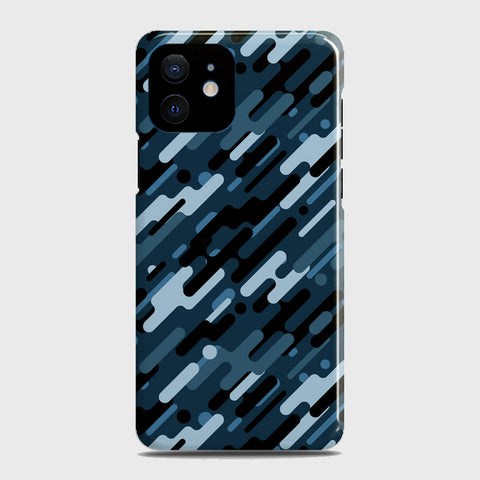 iPhone 12 Mini Cover - Camo Series 3 - Black & Blue Design - Matte Finish - Snap On Hard Case with LifeTime Colors Guarantee