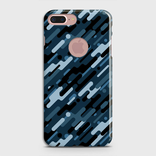 iPhone 8 / 7 Logo Cover - Camo Series 3 - Black & Blue Design - Matte Finish - Snap On Hard Case with LifeTime Colors Guarantee