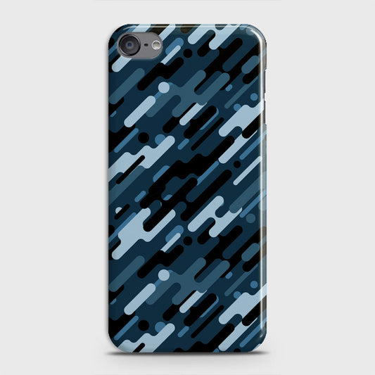 iPod Touch 6 Cover - Camo Series 3 - Black & Blue Design - Matte Finish - Snap On Hard Case with LifeTime Colors Guarantee