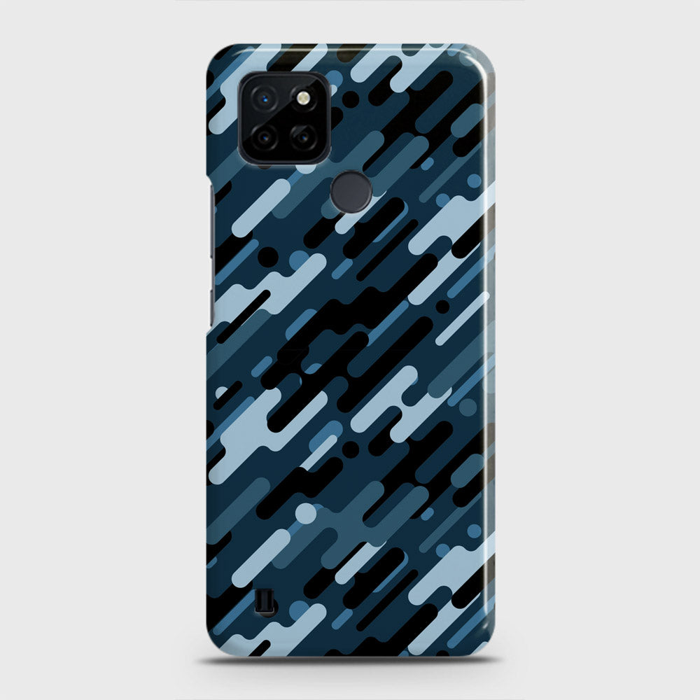 Realme C25Y Cover - Camo Series 3 - Black & Blue Design - Matte Finish - Snap On Hard Case with LifeTime Colors Guarantee
