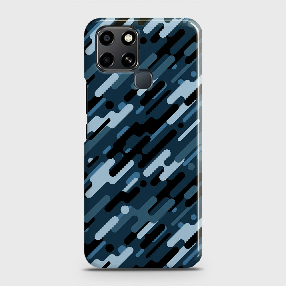 Infinix Smart 6 Cover - Camo Series 3 - Black & Blue Design - Matte Finish - Snap On Hard Case with LifeTime Colors Guarantee