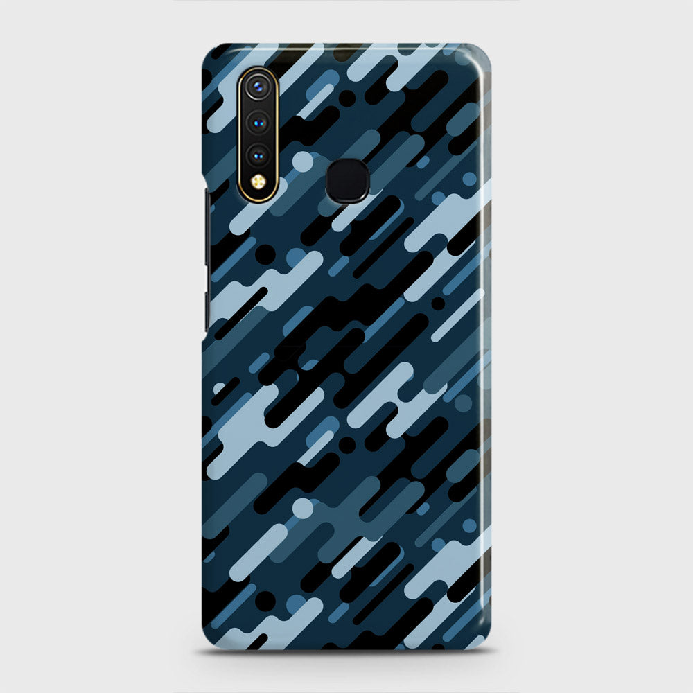 Vivo Y19 Cover - Camo Series 3 - Black & Blue Design - Matte Finish - Snap On Hard Case with LifeTime Colors Guarantee