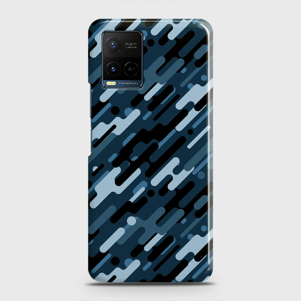 Vivo Y21G Cover - Camo Series 3 - Black & Blue Design - Matte Finish - Snap On Hard Case with LifeTime Colors Guarantee