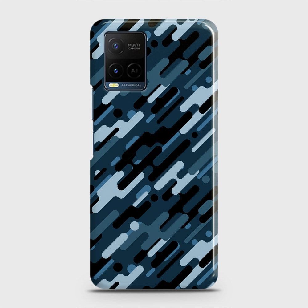 Vivo Y21a Cover - Camo Series 3 - Black & Blue Design - Matte Finish - Snap On Hard Case with LifeTime Colors Guarantee