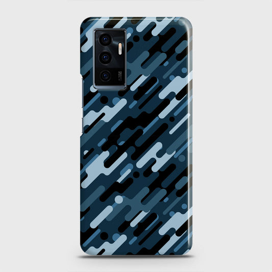 Vivo V23e Cover - Camo Series 3 - Black & Blue Design - Matte Finish - Snap On Hard Case with LifeTime Colors Guarantee