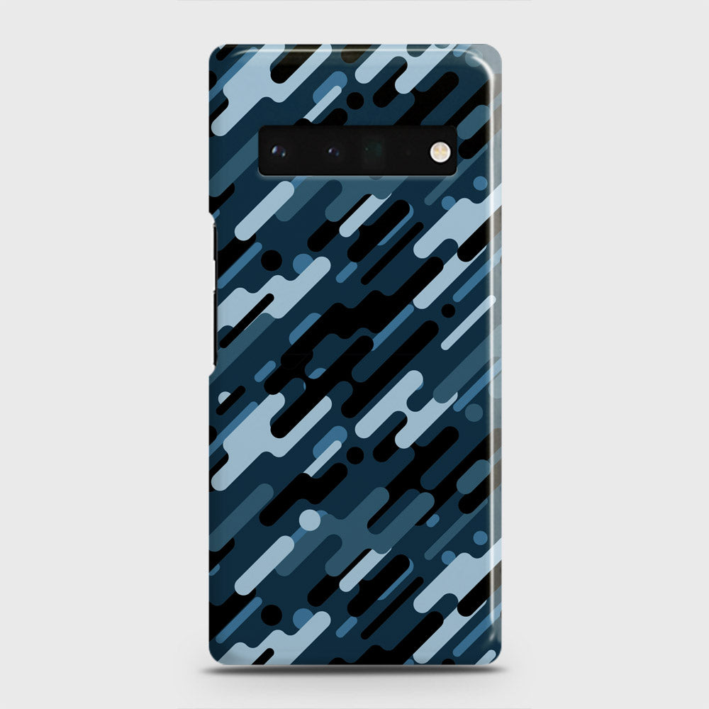 Google Pixel 6 Pro Cover - Camo Series 3 - Black & Blue Design - Matte Finish - Snap On Hard Case with LifeTime Colors Guarantee