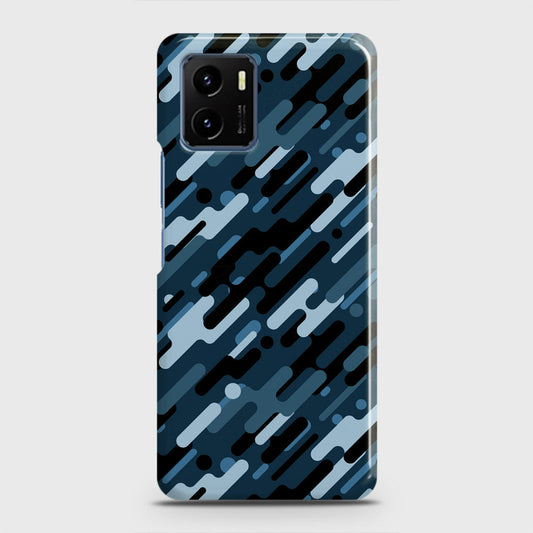 Vivo Y15s Cover - Camo Series 3 - Black & Blue Design - Matte Finish - Snap On Hard Case with LifeTime Colors Guarantee