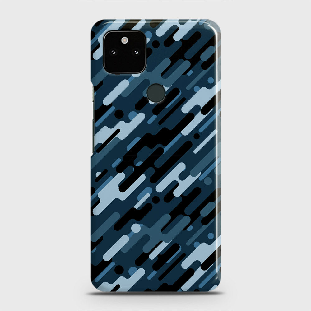 Google Pixel 5a 5G Cover - Camo Series 3 - Black & Blue Design - Matte Finish - Snap On Hard Case with LifeTime Colors Guarantee
