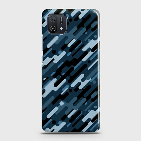 Oppo A16K Cover - Camo Series 3 - Black & Blue Design - Matte Finish - Snap On Hard Case with LifeTime Colors Guarantee