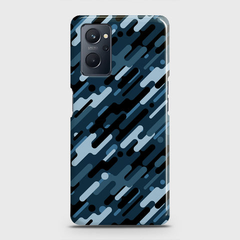 Realme 9i Cover - Camo Series 3 - Black & Blue Design - Matte Finish - Snap On Hard Case with LifeTime Colors Guarantee