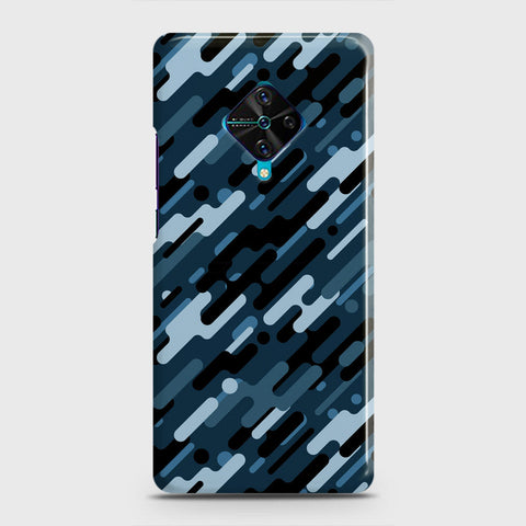 Vivo Y51 (2020 September)  Cover - Camo Series 3 - Black & Blue Design - Matte Finish - Snap On Hard Case with LifeTime Colors Guarantee