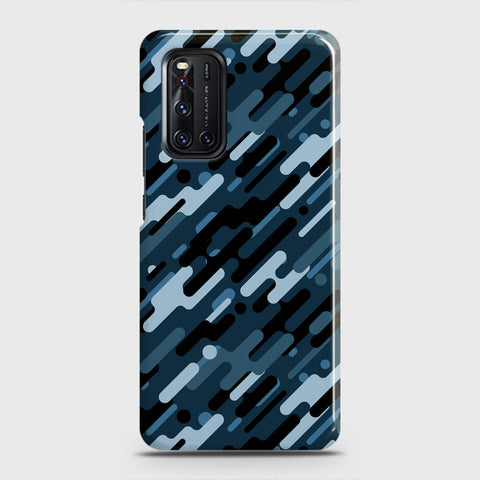 Vivo V19  Cover - Camo Series 3 - Black & Blue Design - Matte Finish - Snap On Hard Case with LifeTime Colors Guarantee