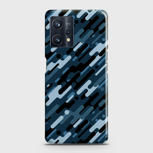 Realme 9 Pro Plus Cover - Camo Series 3 - Black & Blue Design - Matte Finish - Snap On Hard Case with LifeTime Colors Guarantee
