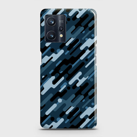 Realme 9 Pro Plus Cover - Camo Series 3 - Black & Blue Design - Matte Finish - Snap On Hard Case with LifeTime Colors Guarantee