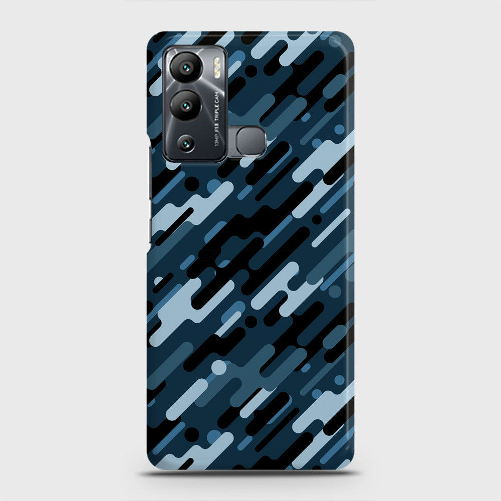 Infinix Hot 12i Cover - Camo Series 3 - Black & Blue Design - Matte Finish - Snap On Hard Case with LifeTime Colors Guarantee