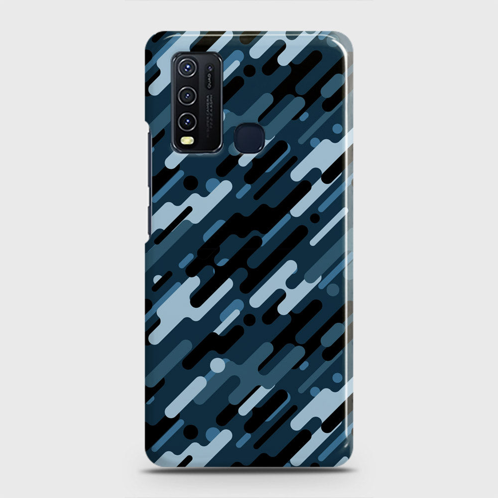 Vivo Y50  Cover - Camo Series 3 - Black & Blue Design - Matte Finish - Snap On Hard Case with LifeTime Colors Guarantee