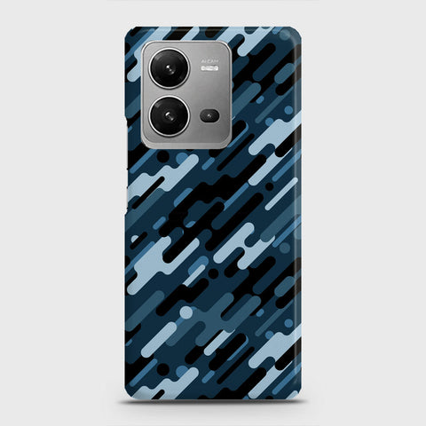 Vivo V25 Cover - Camo Series 3 - Black & Blue Design - Matte Finish - Snap On Hard Case with LifeTime Colors Guarantee