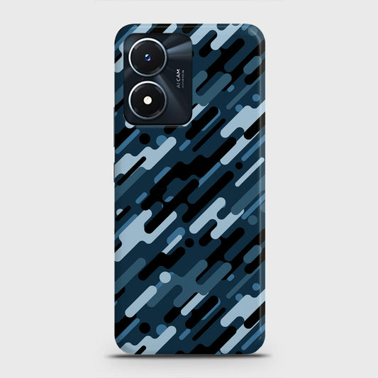 Vivo Y02s Cover - Camo Series 3 - Black & Blue Design - Matte Finish - Snap On Hard Case with LifeTime Colors Guarantee