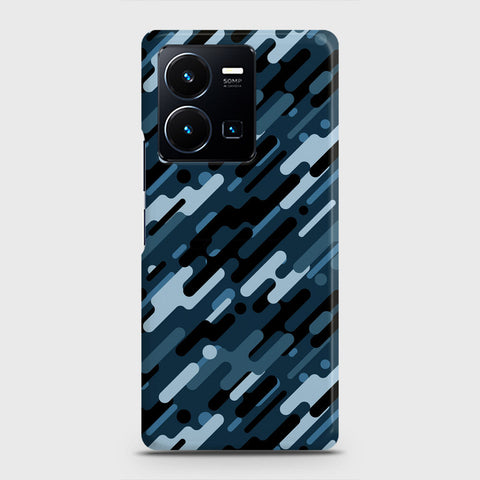 Vivo Y35 Cover - Camo Series 3 - Black & Blue Design - Matte Finish - Snap On Hard Case with LifeTime Colors Guarantee