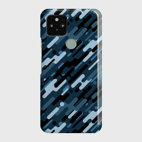 Google Pixel 5 XL Cover - Camo Series 3 - Black & Blue Design - Matte Finish - Snap On Hard Case with LifeTime Colors Guarantee