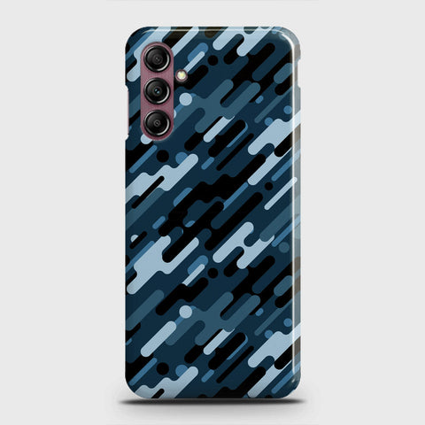 Samsung Galaxy A14 4G Cover - Camo Series 3 - Black & Blue Design - Matte Finish - Snap On Hard Case with LifeTime Colors Guarantee